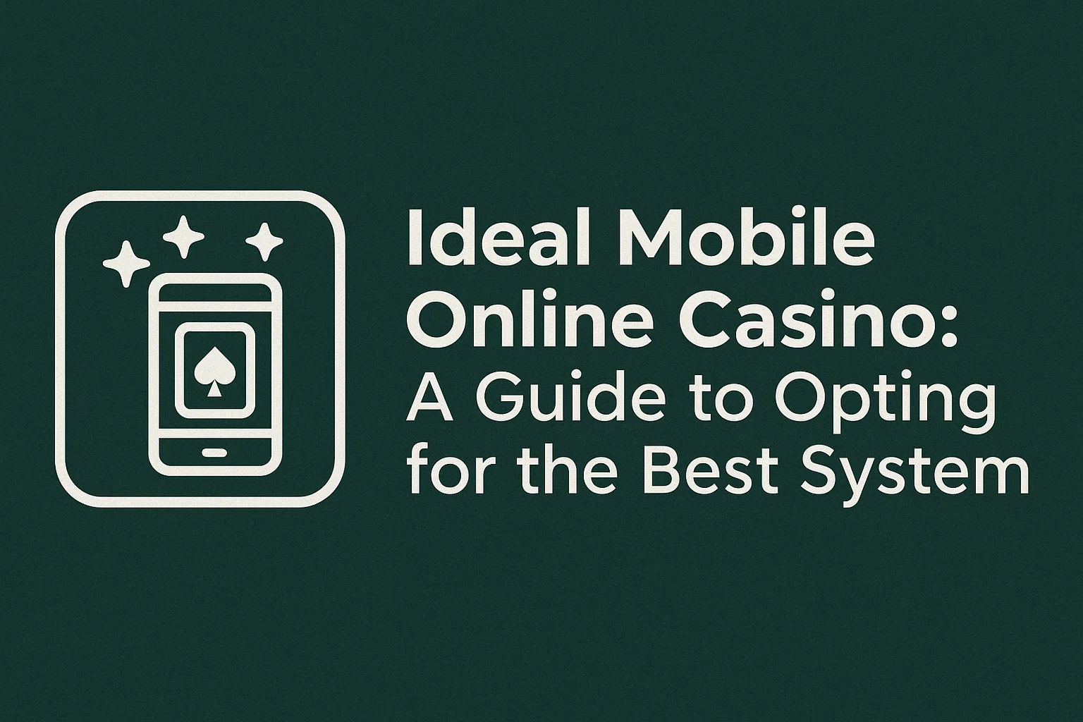 Ideal Mobile Online Casino: A Guide to Opting for the Best System